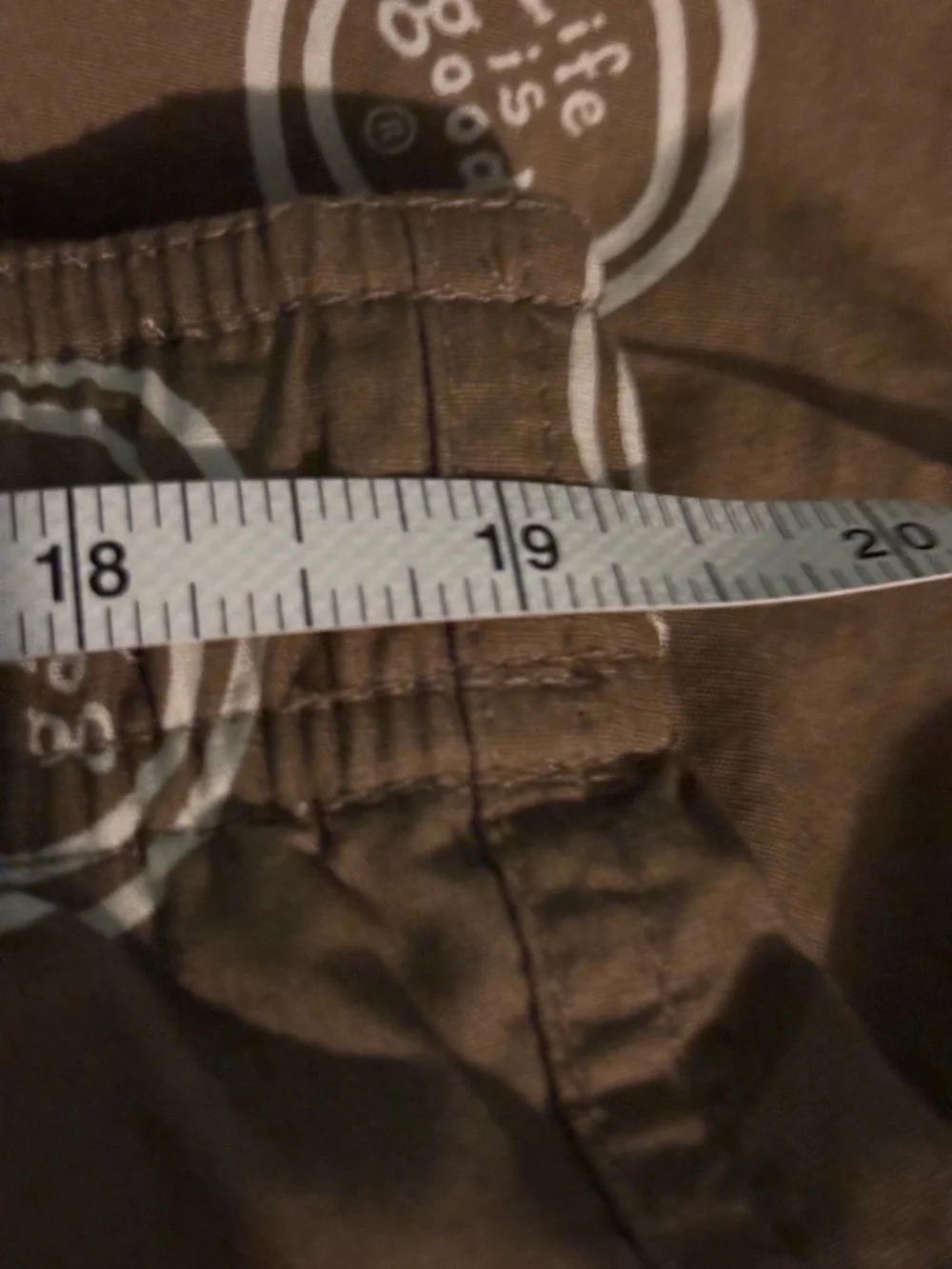 Life is Good Mens Sz XL‎ Khaki Logo Pajama Pants Drawstring Elastic Waist Cotton